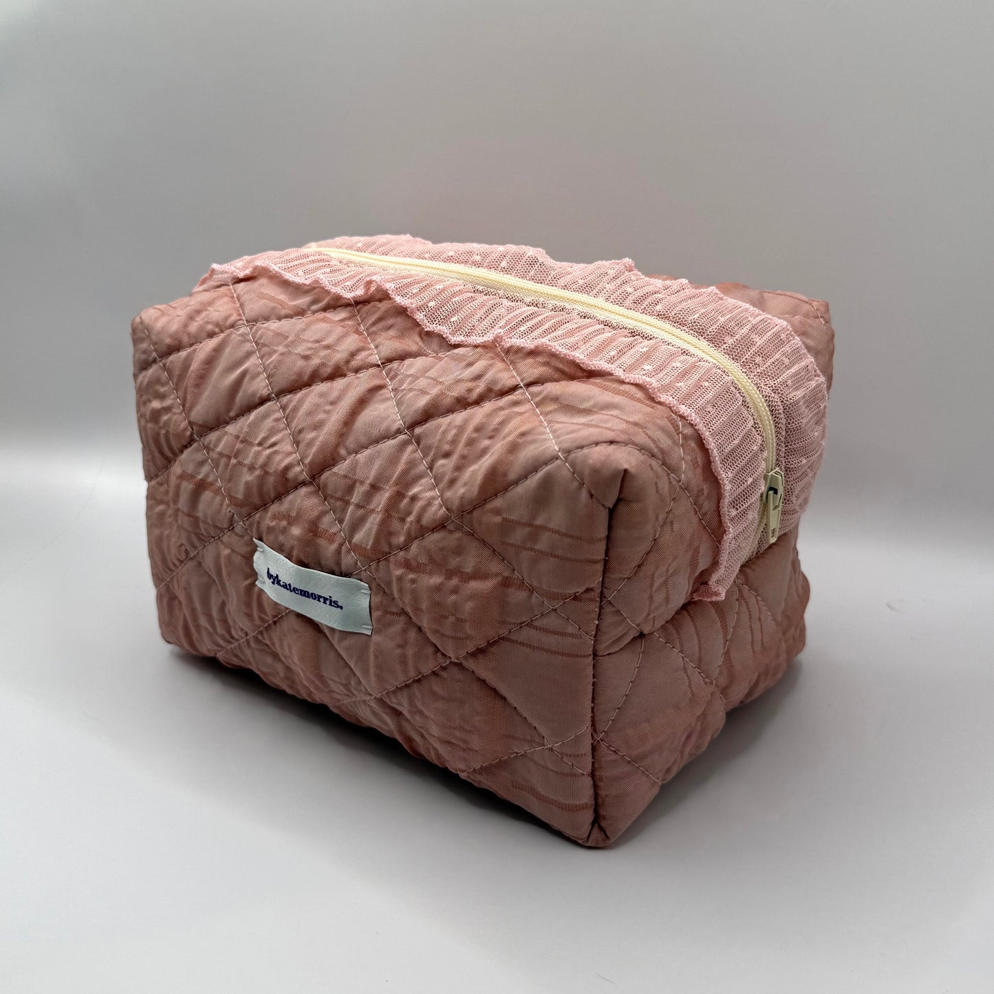 Pink Seersucker Make-up Bag