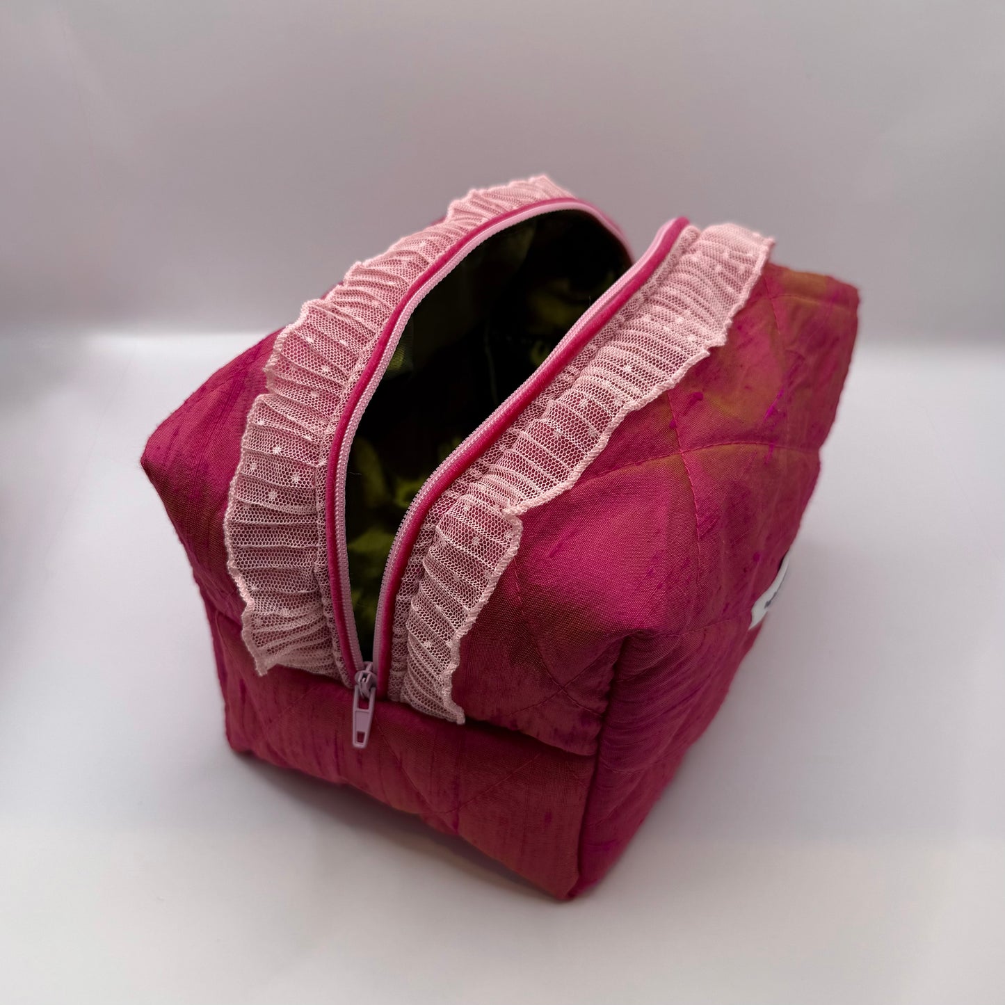 Pink Silk Make-up Bag