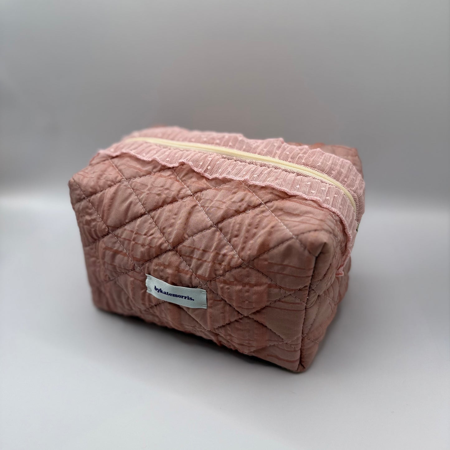 Pink Seersucker Make-up Bag