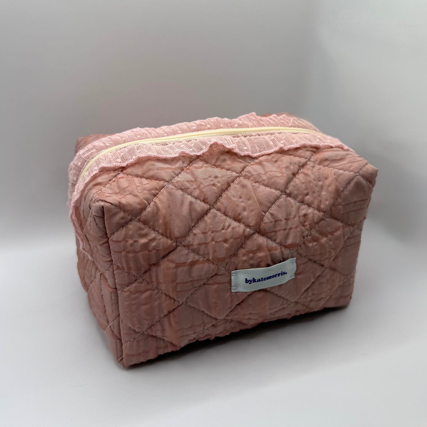 Pink Seersucker Make-up Bag