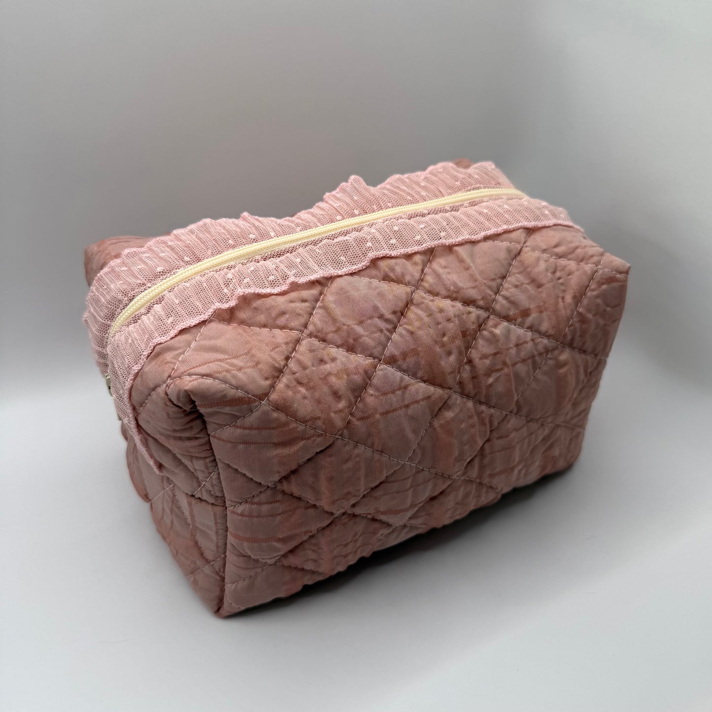 Pink Seersucker Make-up Bag