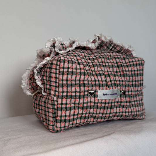 Checkered Make-up Bag