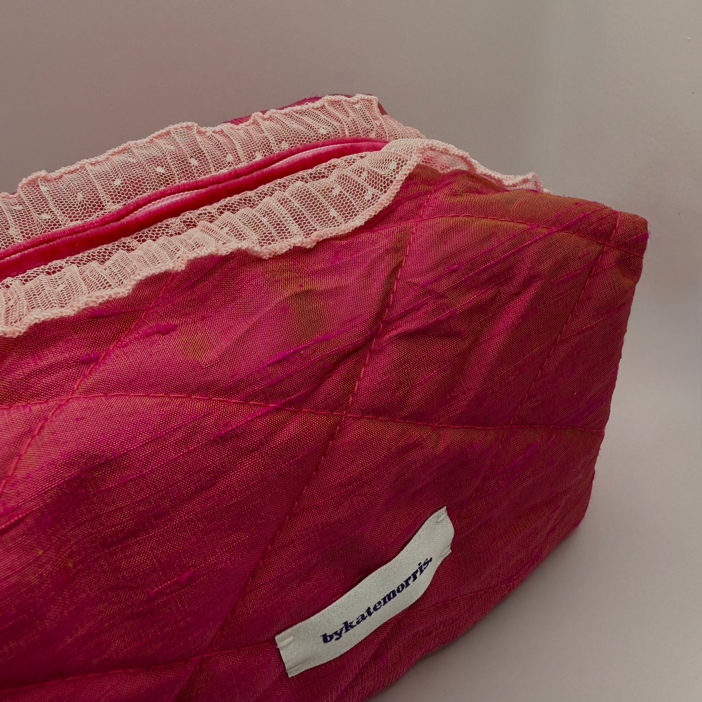 Pink Silk Make-up Bag